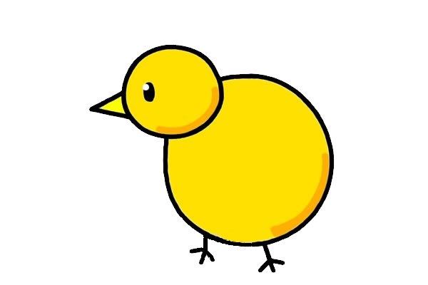 超简单黄色小鸡简笔画