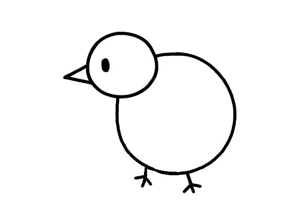 超简单黄色小鸡简笔画