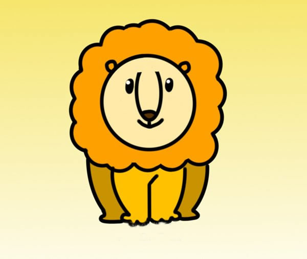 一头雄狮的简笔画教程