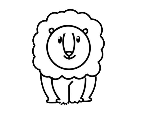 一头雄狮的简笔画教程