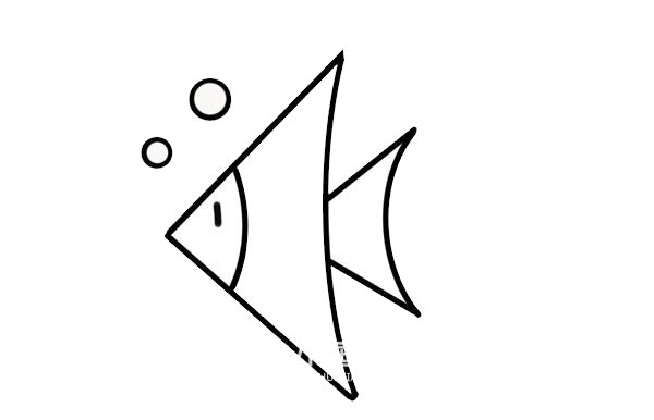 三角形的热带鱼简笔画 三角形的热带鱼简笔画