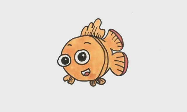 卡通的小丑鱼简笔画 卡通的小丑鱼简笔画