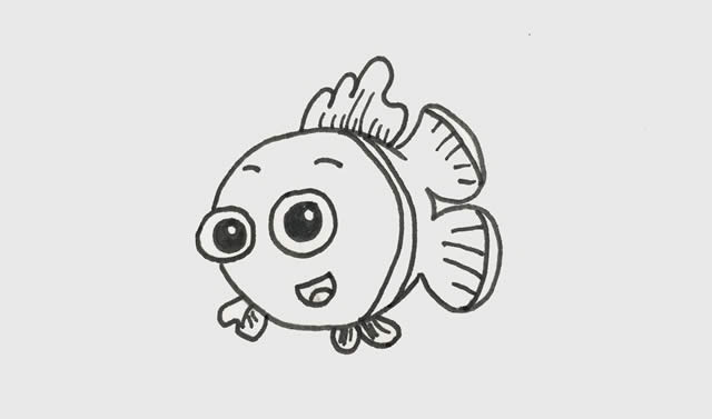 卡通的小丑鱼简笔画 卡通的小丑鱼简笔画
