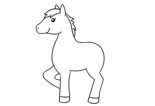 漂亮的小马简笔画步骤