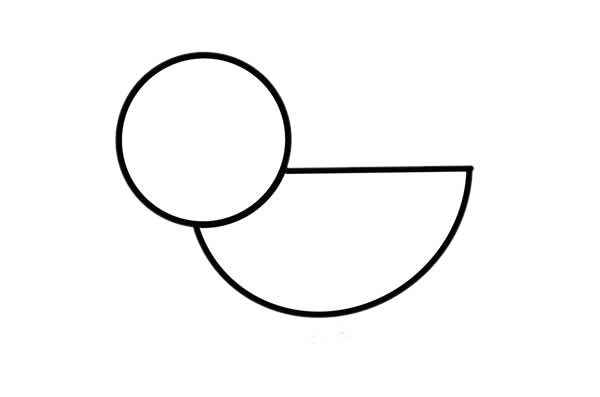 水中的小黄鸭简笔画步骤