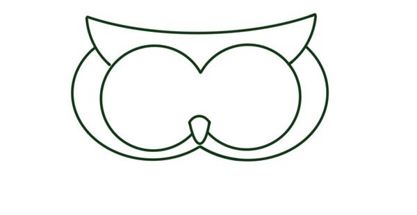 漂亮的彩色猫头鹰简笔画