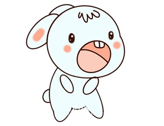 张大嘴巴的卡通兔子简笔画 张大嘴巴的卡通兔子简笔画