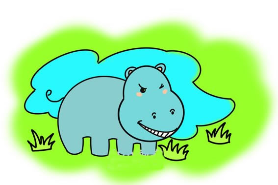 河马简笔画怎么画 河马简笔画怎么画