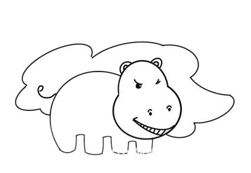 河马简笔画怎么画 河马简笔画怎么画
