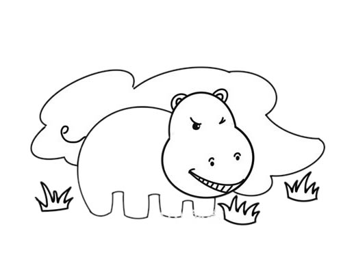 河马简笔画怎么画 河马简笔画怎么画