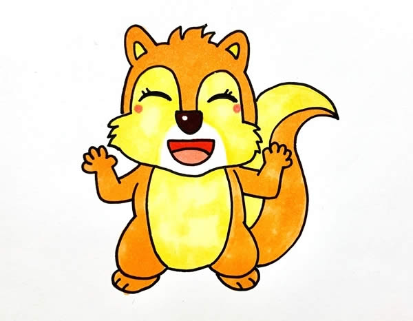 开心的松鼠卡通简笔画 开心的松鼠卡通简笔画