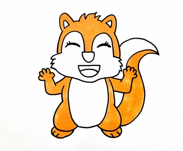 开心的松鼠卡通简笔画 开心的松鼠卡通简笔画