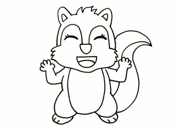 开心的松鼠卡通简笔画 开心的松鼠卡通简笔画