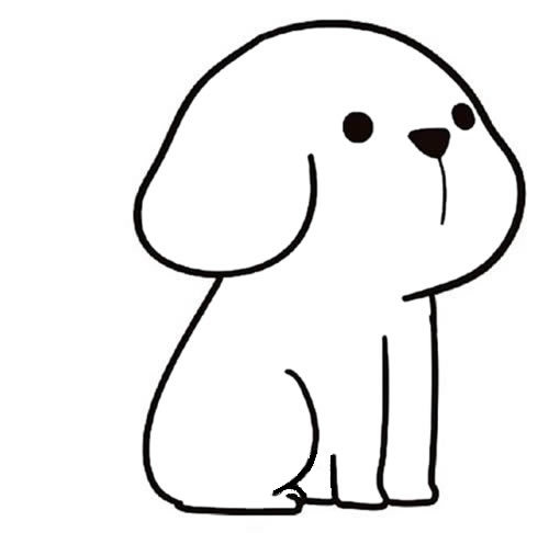 非常简单的小黄狗儿童画 非常简单的小黄狗儿童画
