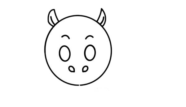 可爱卡通河马简笔画