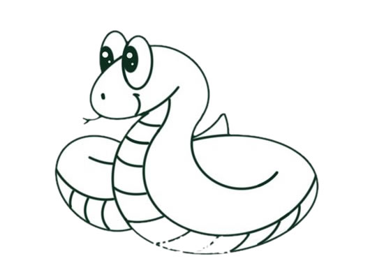 卡通蛇简笔画步骤 卡通蛇简笔画步骤