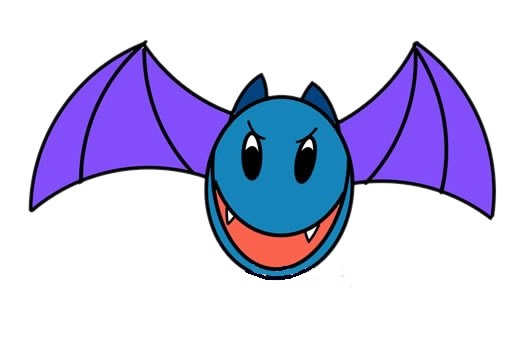 凶狠的卡通蝙蝠简笔画 凶狠的卡通蝙蝠简笔画