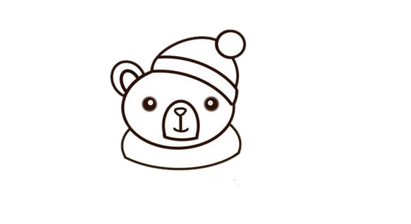 戴帽子的卡通小熊简笔画 戴帽子的卡通小熊简笔画