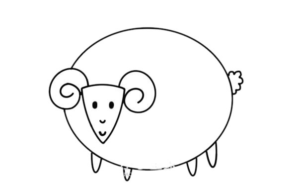 圆圆的山羊简笔画步骤