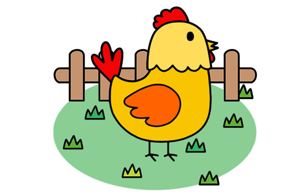 农场里的公鸡简笔画步骤 农场里的公鸡简笔画步骤