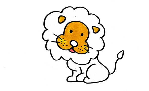 ​​​​​​​呆萌的狮子简笔画步骤