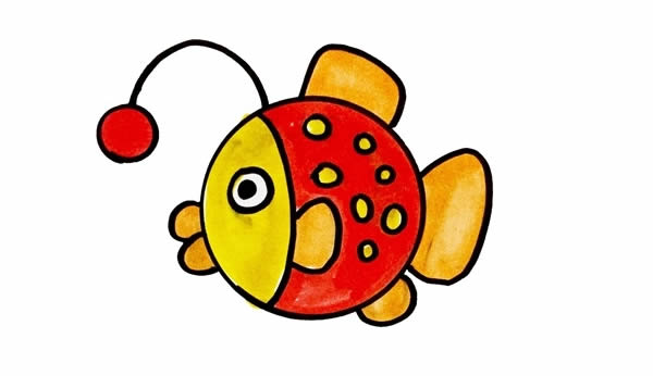 灯笼鱼简笔画步骤 灯笼鱼简笔画步骤
