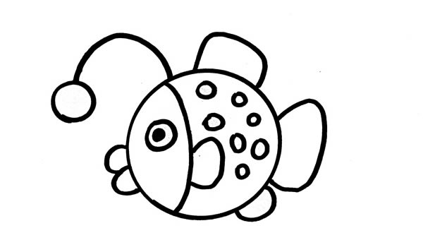 灯笼鱼简笔画步骤 灯笼鱼简笔画步骤