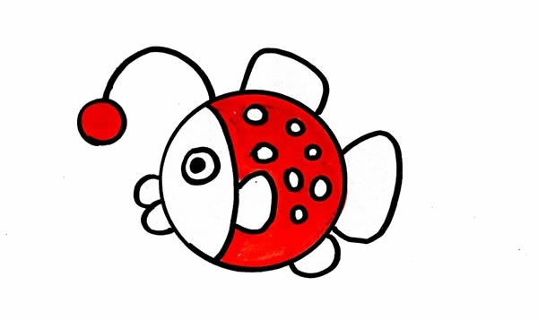 灯笼鱼简笔画步骤 灯笼鱼简笔画步骤