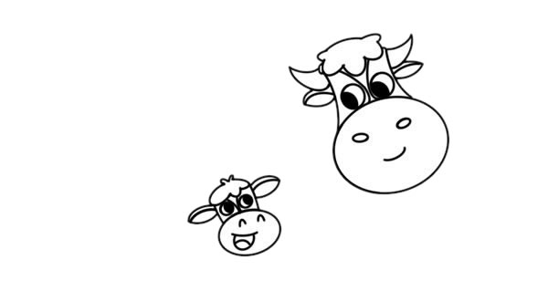 奶牛妈妈和小奶牛的简笔画