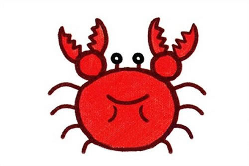 火红的大闸蟹简笔画