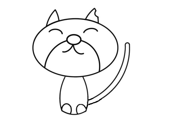 傲娇的卡通猫咪简笔画