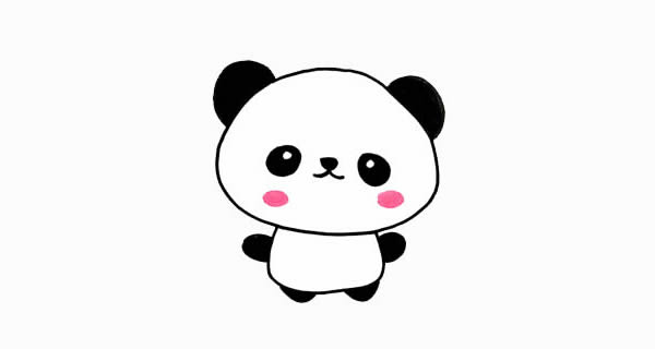 一步一步教你画可爱的小熊猫