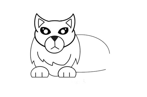 缅甸猫简笔画步骤教程