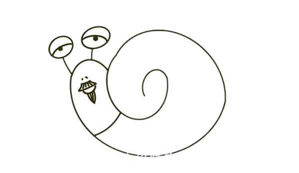 卡通蜗牛爷爷简笔画步骤 卡通蜗牛爷爷简笔画步骤
