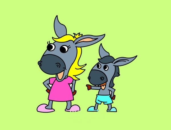 驴妈妈和小驴卡通简笔画 驴妈妈和小驴卡通简笔画