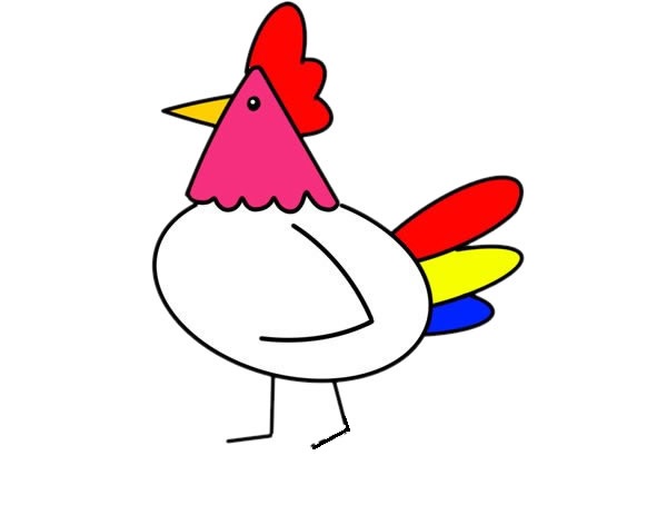 卡通公鸡简笔画画法步骤 卡通公鸡简笔画画法步骤