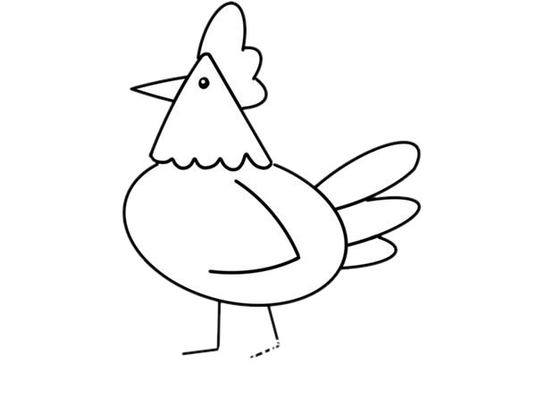 卡通公鸡简笔画画法步骤 卡通公鸡简笔画画法步骤