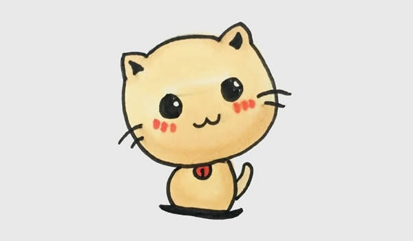 超级可爱的小猫简笔画教程