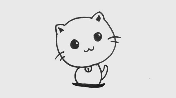 超级可爱的小猫简笔画教程