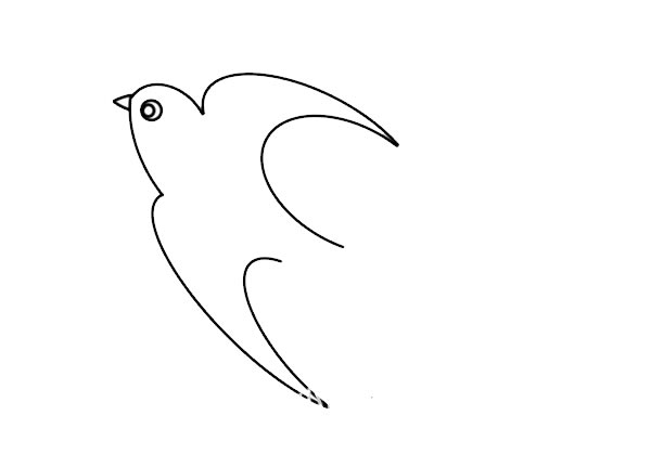春天的燕子简笔画步骤