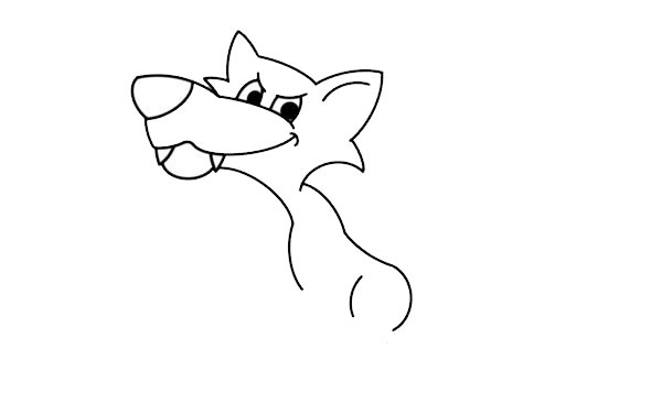 卡通大灰狼简笔画步骤 卡通大灰狼简笔画步骤