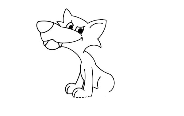 卡通大灰狼简笔画步骤 卡通大灰狼简笔画步骤