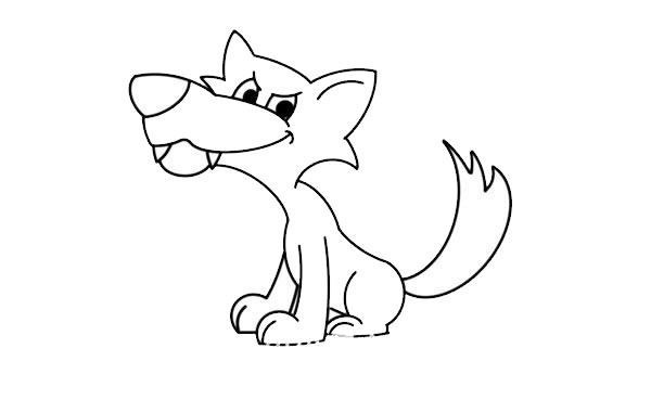 卡通大灰狼简笔画步骤 卡通大灰狼简笔画步骤