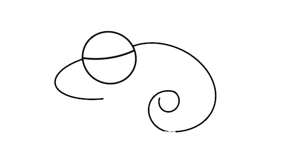 卡通变色龙简笔画步骤