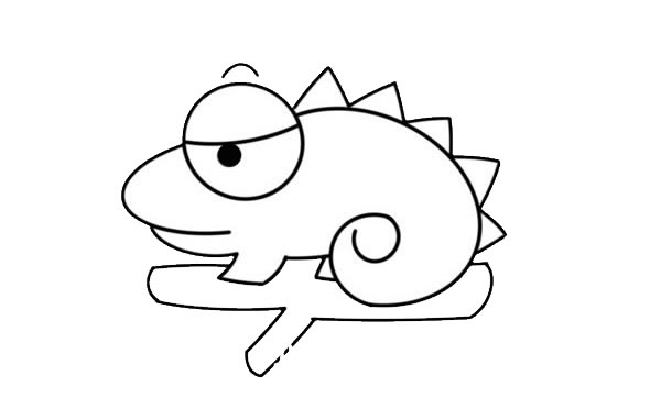 卡通变色龙简笔画步骤