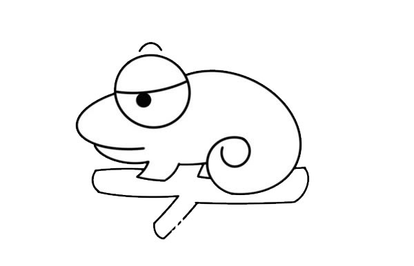 卡通变色龙简笔画步骤