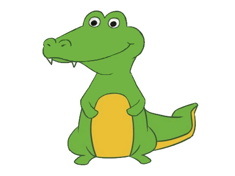 卡通鳄鱼简单画法