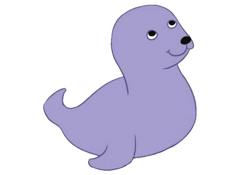 卡通海豹简笔画