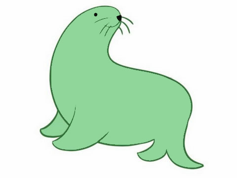 关于海豹的卡通简笔画