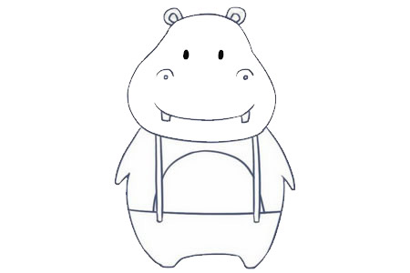 卡通河马简笔画画法 卡通河马简笔画画法